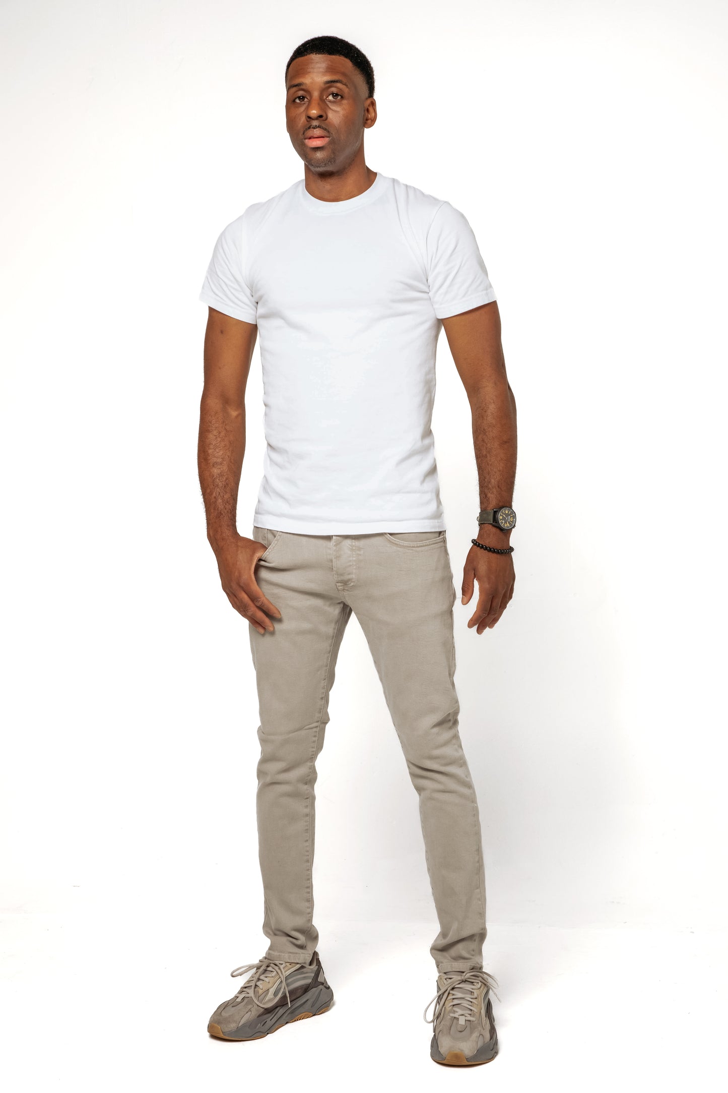 Slim Fit Stretch Denim Jeans | Light Grey
