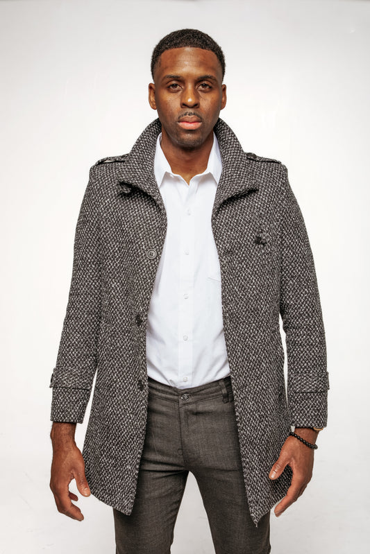 Textured Charcoal Overcoat
