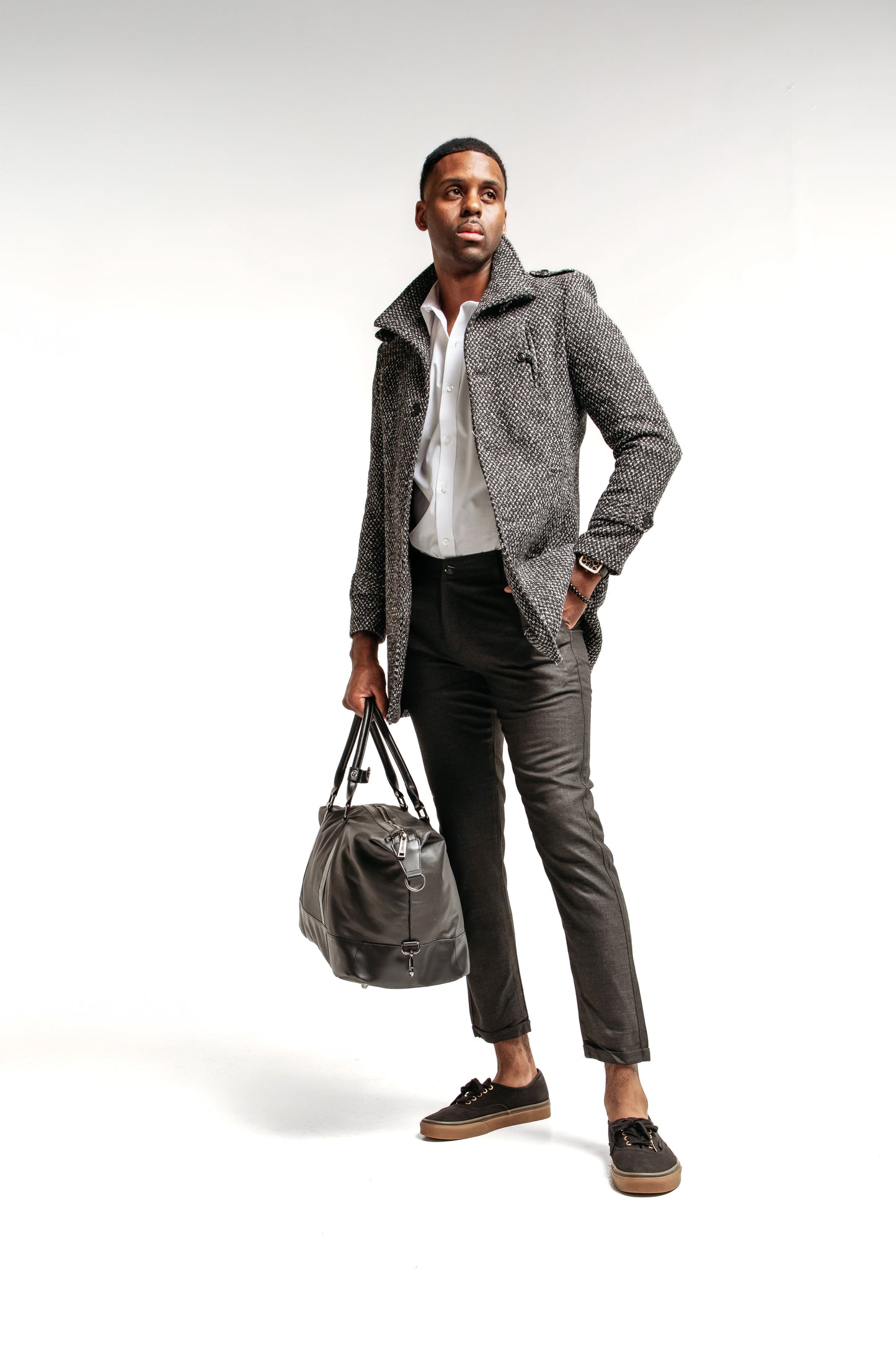 Textured Charcoal Overcoat